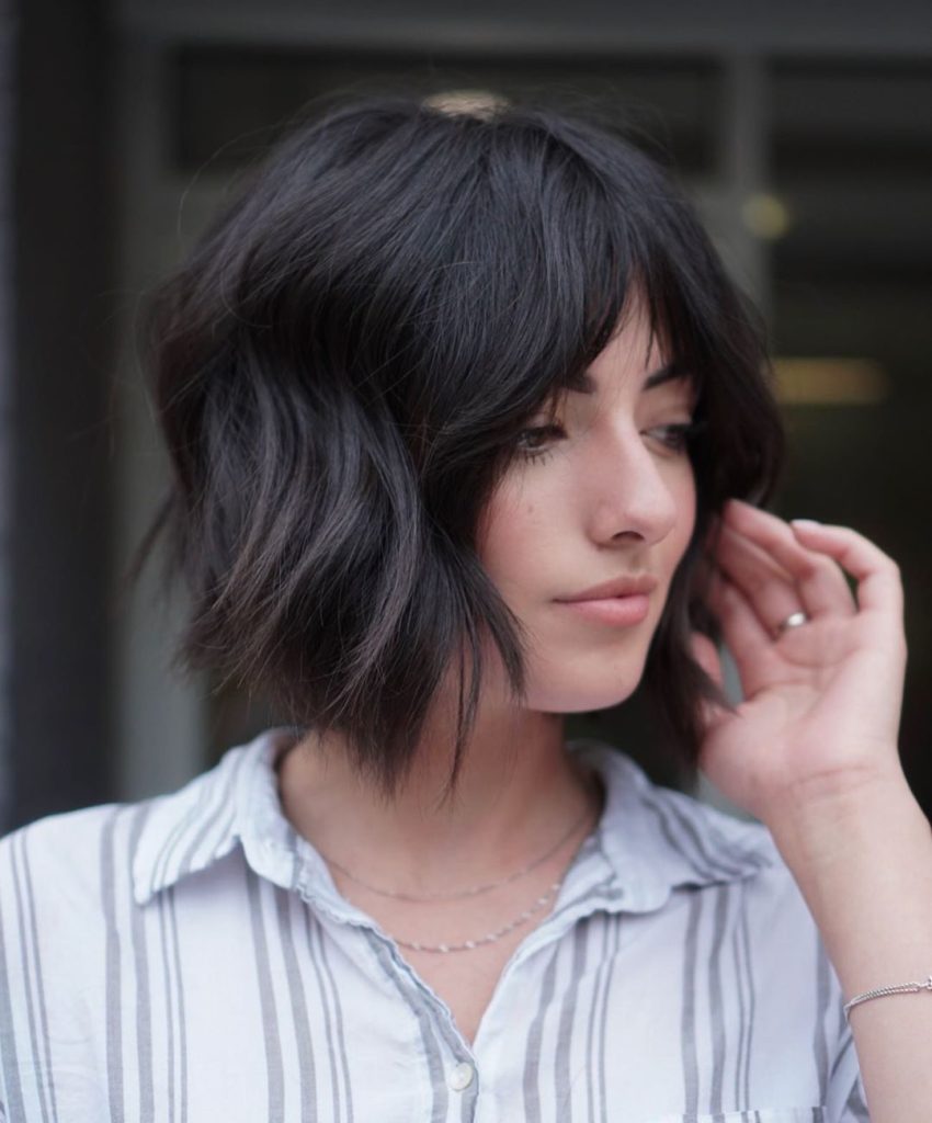 Textured Bob with Bangs
